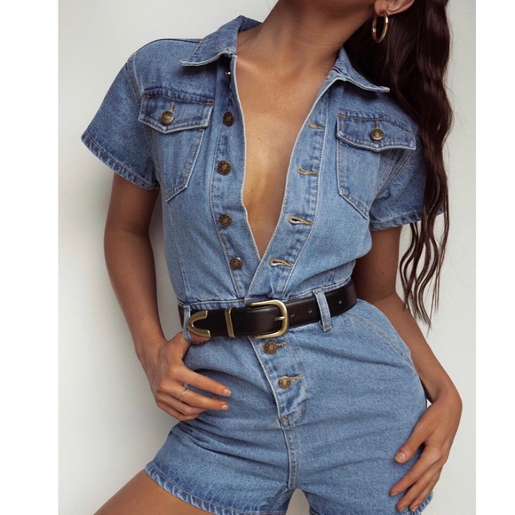 lioness denim jumpsuit